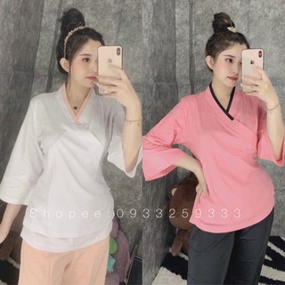 Đồ Lam Đi Chùa# Cổ Tim 2Lớp