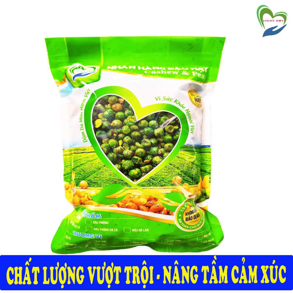 Combo 2 Túi 2 Vị: Hà Lan Rang Tỏi Ớt 500GR và Bim Bim Que & Đậu Hà Lan 335GR Tâm Đức Thiện đồ ăn vặt