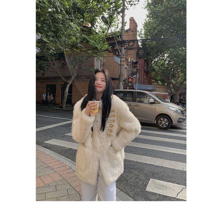 22 Phong Cách Mới!F &amp; X Áo Khoác Cotton Dày Cao Cấp Cổ Đứng Phối Lông Toscana Thời Trang Mùa Đông 2022