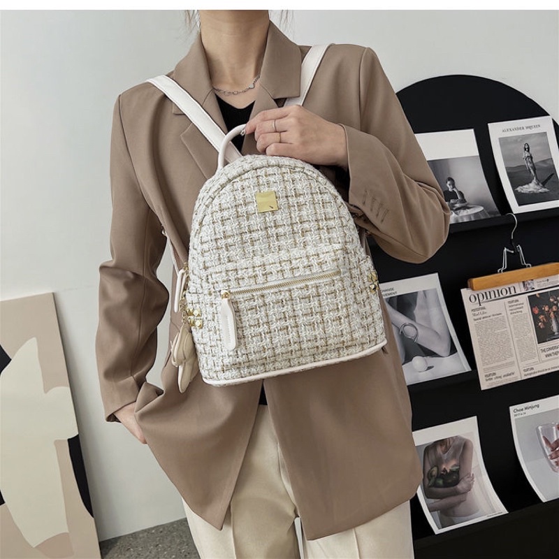 BALO MINI THỜI TRANG NỮ Balo đi học vải dạ balo hoạ tiết