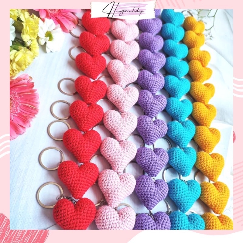 Móc khoá len hình trái tim ❤️