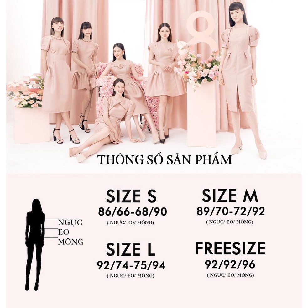 RẬP - Đầm Hồng Tay Ren Nhún Eo - PASTEL 06