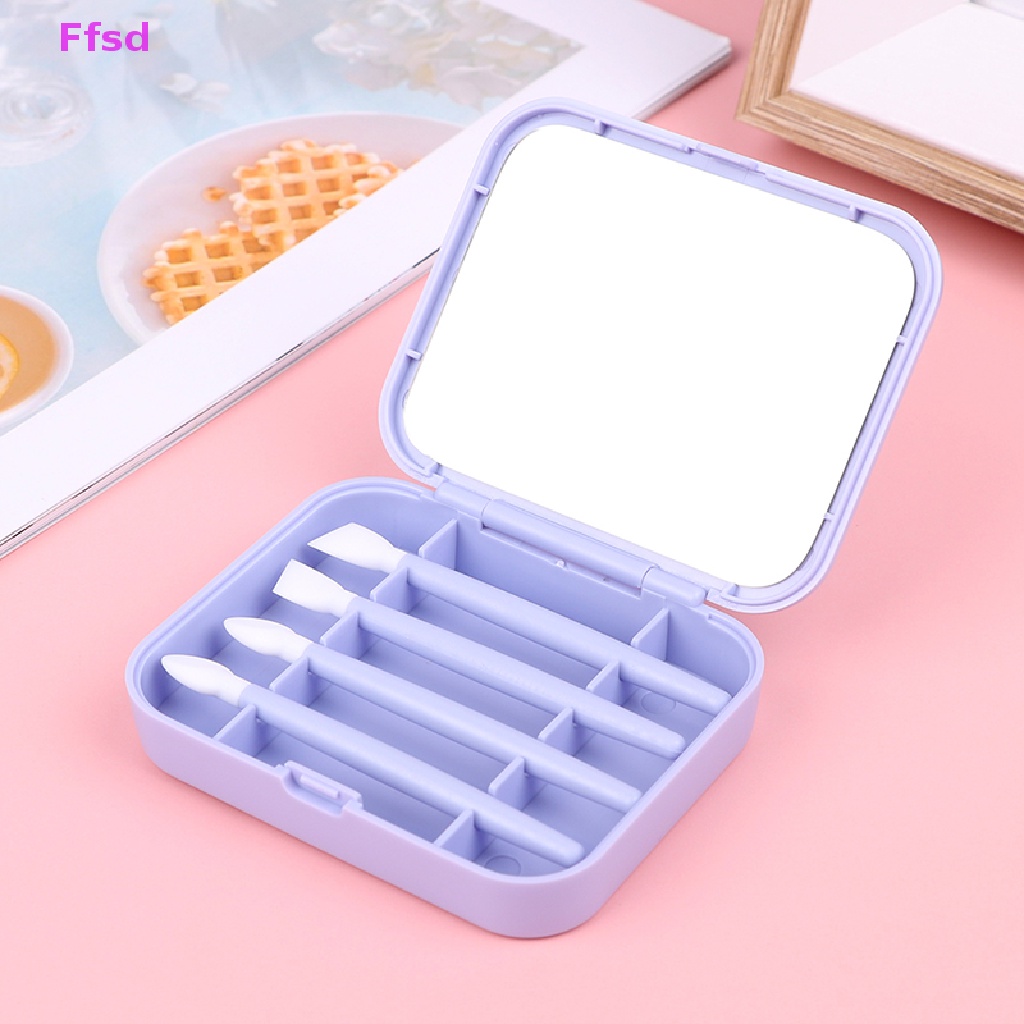 Bộ 4 Cọ Trang Điểm Môi / Mắt Bằng Silicone Tái Sử Dụng Được
