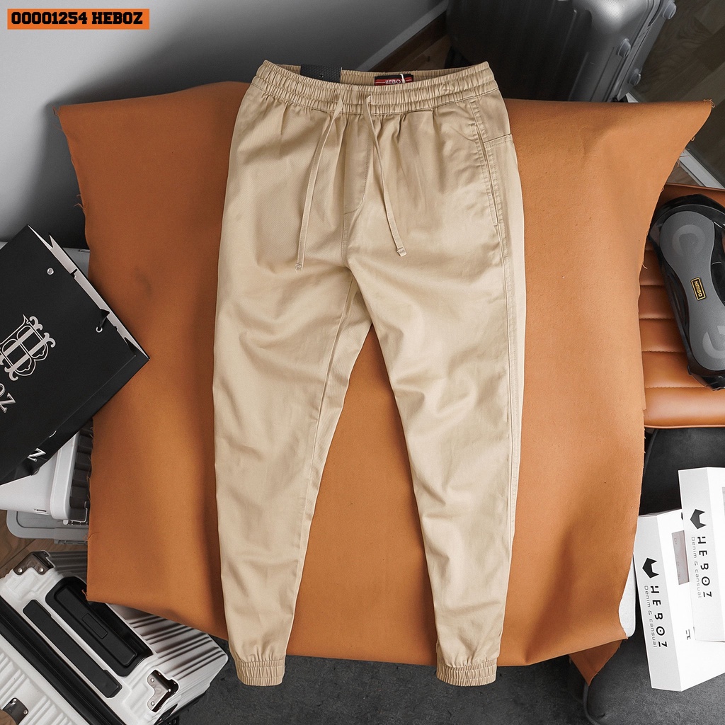 Quần jogger nam  kaki cotton Heboz 4M, chất vải kaki cao cấp, thoáng mát, dáng chuẩn  - 00001254