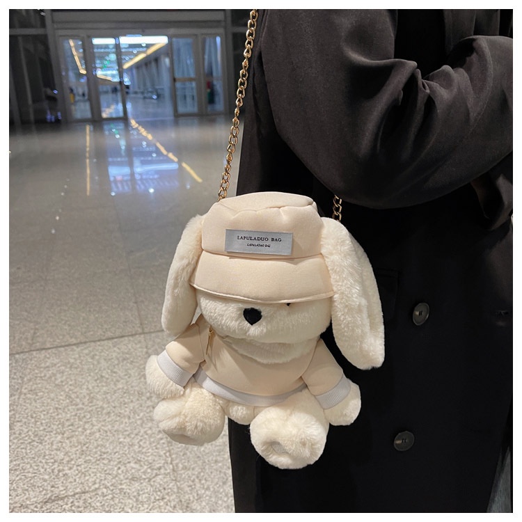 Túi Đeo Chéo Hình Tai Thỏ Phối Dây Xích Dễ Thương Thời Trang Cho Bạn Gái