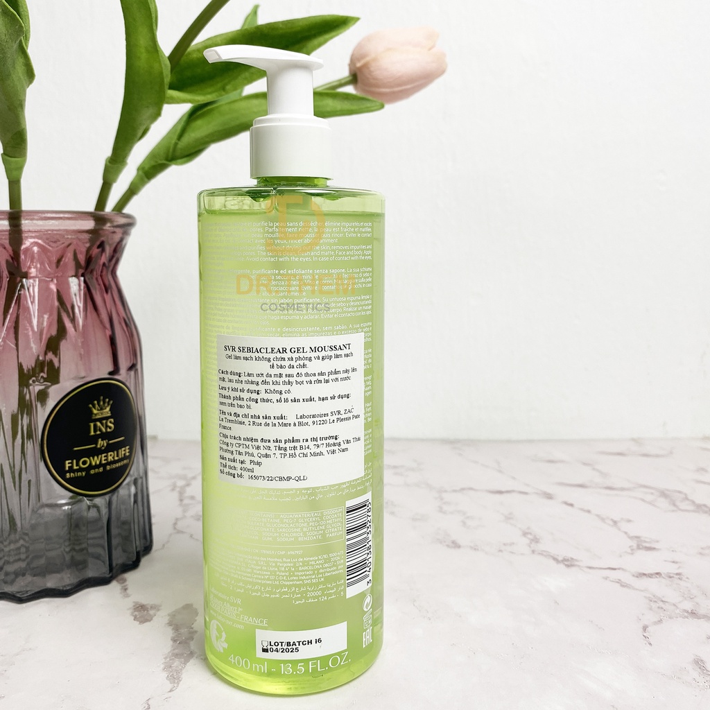 Sữa Rửa Mặt SVR Cho Da Dầu Mụn - SVR Sebiaclear Gel Moussant 55ml-200ml-400ml Loại Bỏ Tế Bào Da Chết SRM