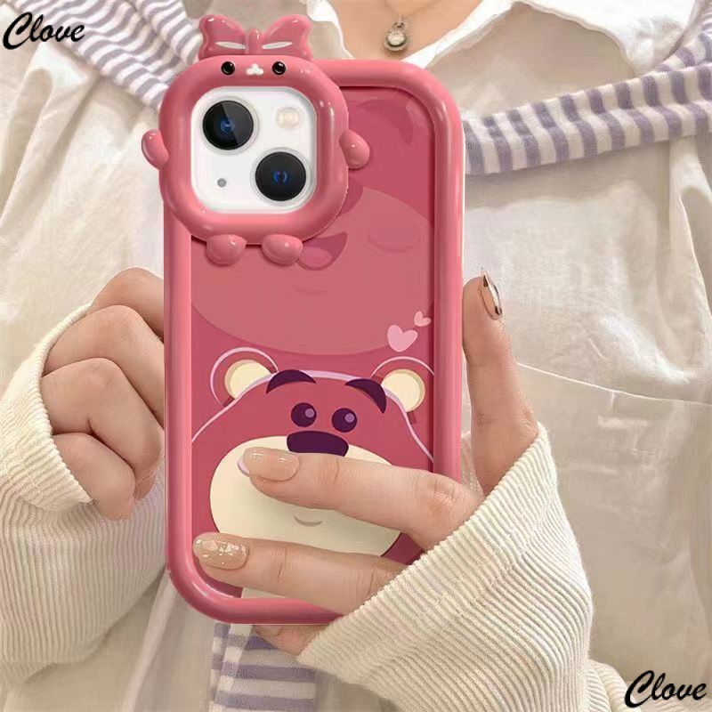 Disney Ốp Điện Thoại Chống Sốc In Hình Gấu Dâu Tây Cho iPhone Promax 11 8 7I 14 13Iphone 14 Plus Xr 12