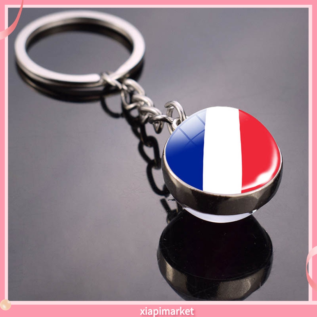 Xia| Móc Khóa Hình Lá Cờ Nước Anh/ Pháp Chống Phai Màu Tiện Dụng Cho Nam Và Nữ