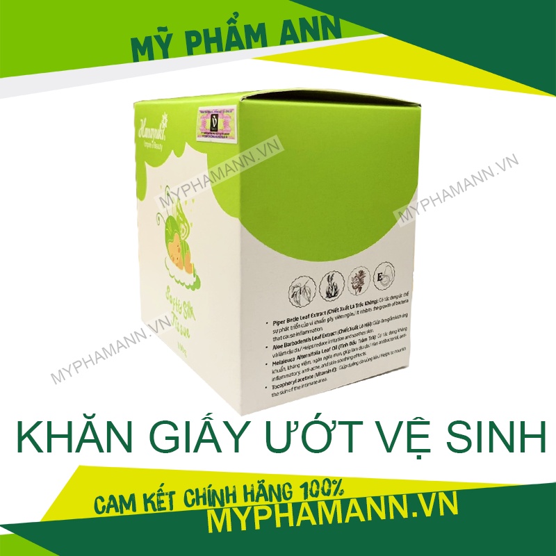 Khăn Giấy Ướt Vệ Sinh Mỹ Phẩm Hanayuki Chính Hãng - Khăn Ướt Vệ Sinh Phụ Khoa Soft Silk Jissue 100gr