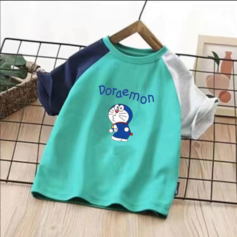 Áo Thun Cotton Tay Ngắn In Hình Mèo Máy Thời Trang Mùa Hè 2022 Mới Cho Bé