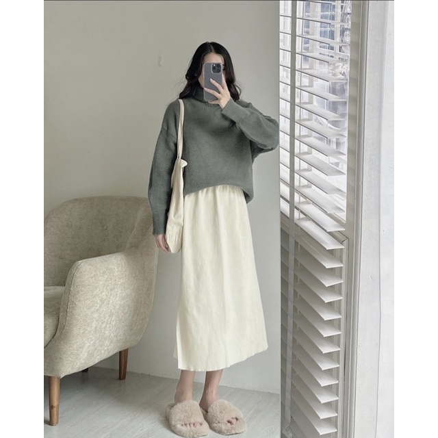 ÁO LEN CỔ LỌ LÔNG THỎ HÀNG QUẢNG CHÂU