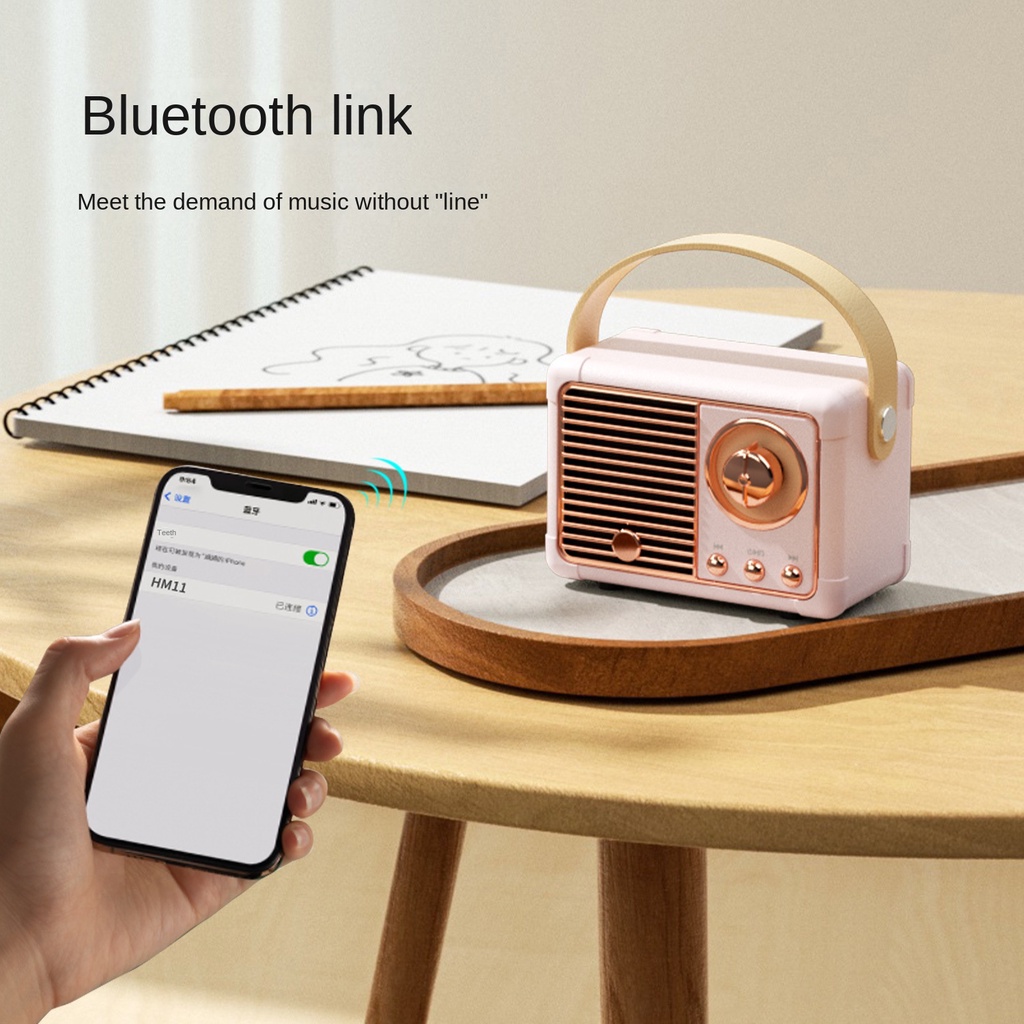 Loa Bluetooth HM11 Phong Cách Vintage Độc Đáo