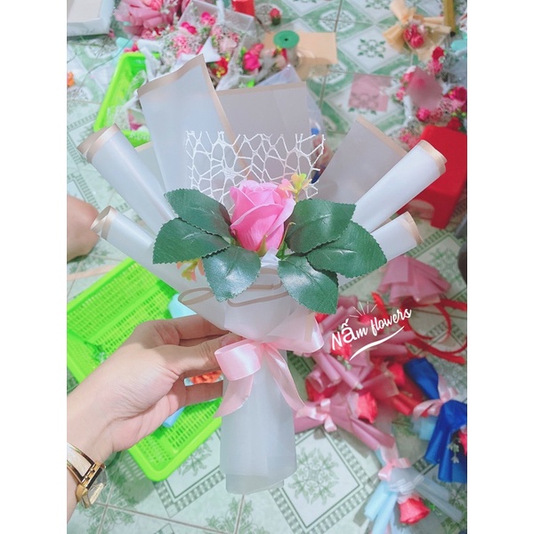 Bó hoa sáp 1 bông xinh xắn