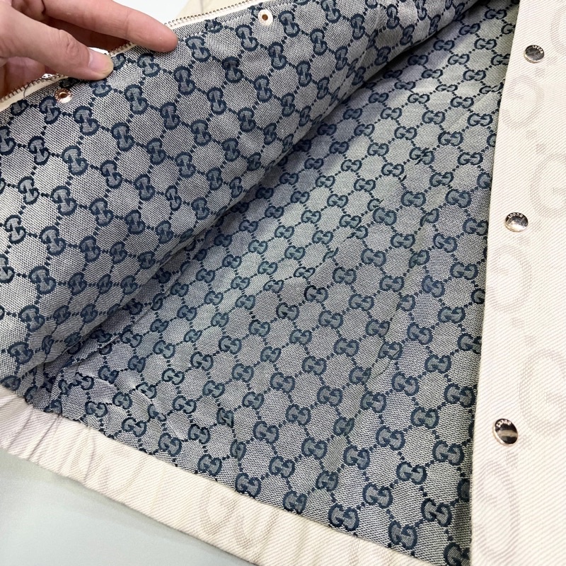 Áo khoác bò gucci phối viền ngực cao cấp, áo khoác nam phong cách thời trang 6845