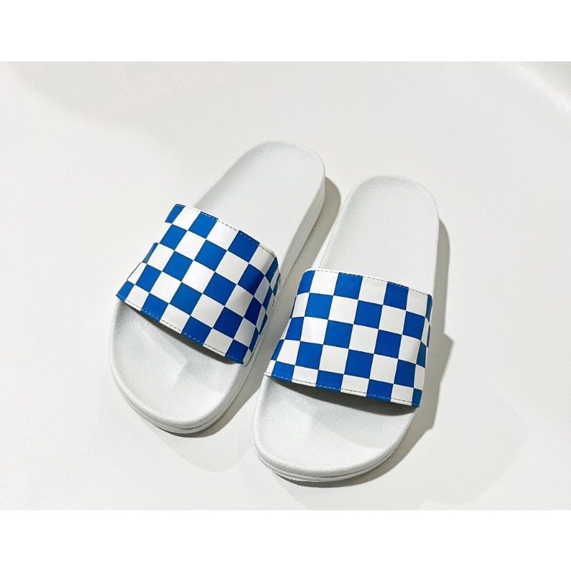 Dép quai ngang thể thao kẻ nam nữ caro nhiều màu, Thom Browne VIP