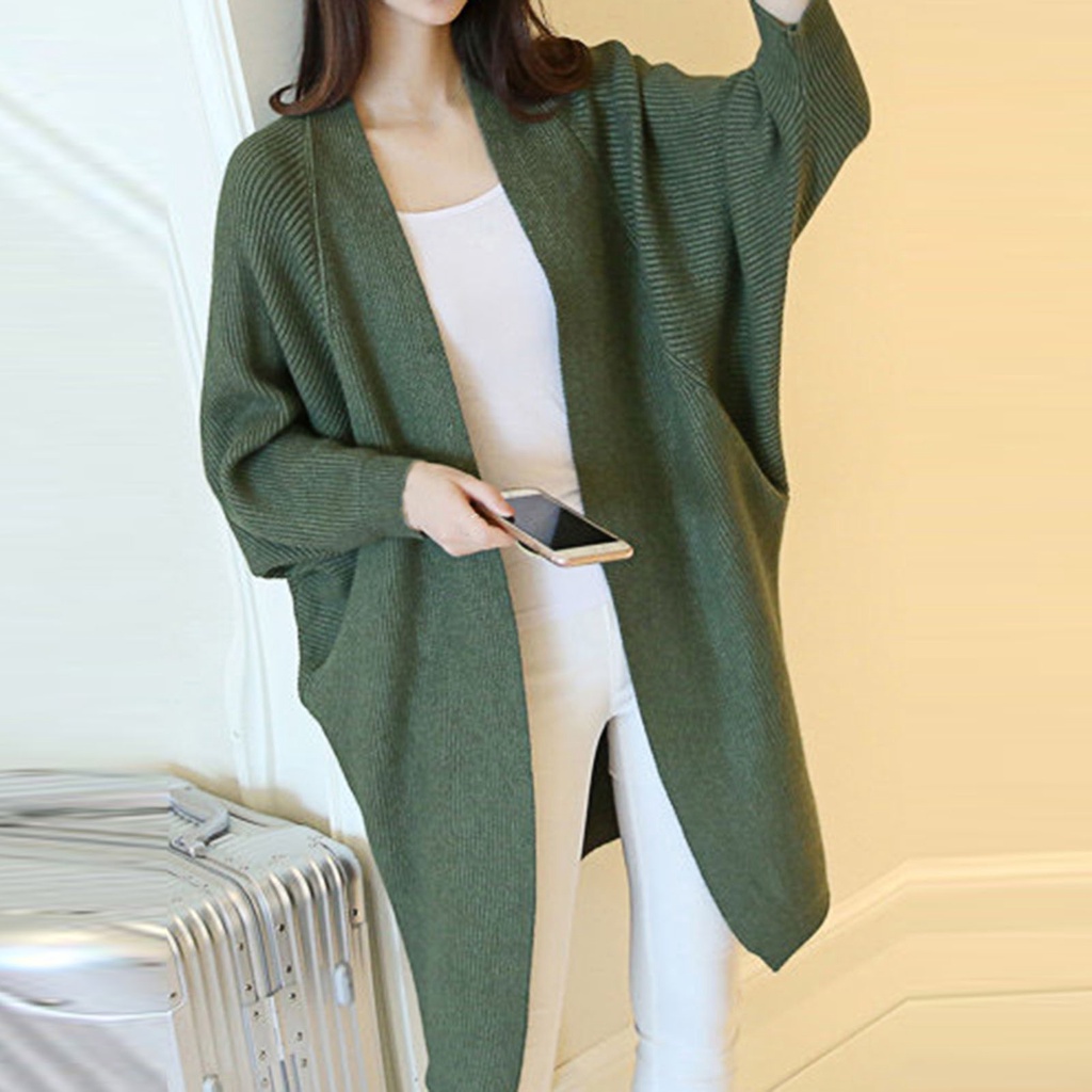 Áo Khoác Cardigan Cánh Dơi Màu Sắc Tinh Khiết Cho Nữ