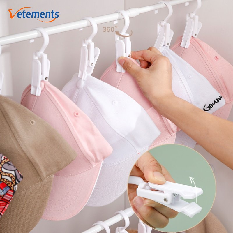 360° Kẹp Nhựa Xoay Cố Định Rèm / Khăn Choàng / Mũ Đa Năng