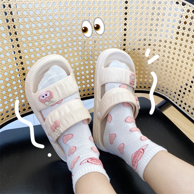Dép Đi Trong Nhà Đế Dày Mềm Mại Chống Trượt Họa Tiết Hoạt Hình Dễ Thương Thời Trang Mùa Hè Cho Nữ