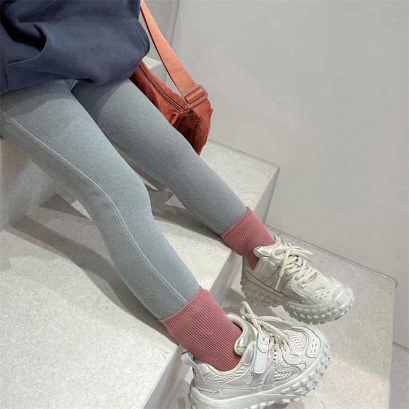 Quần Legging Lưng Cao Chất Liệu Dày Dặn Giữ Ấm Thời Trang Xinh Xắn Cho Bé Gái