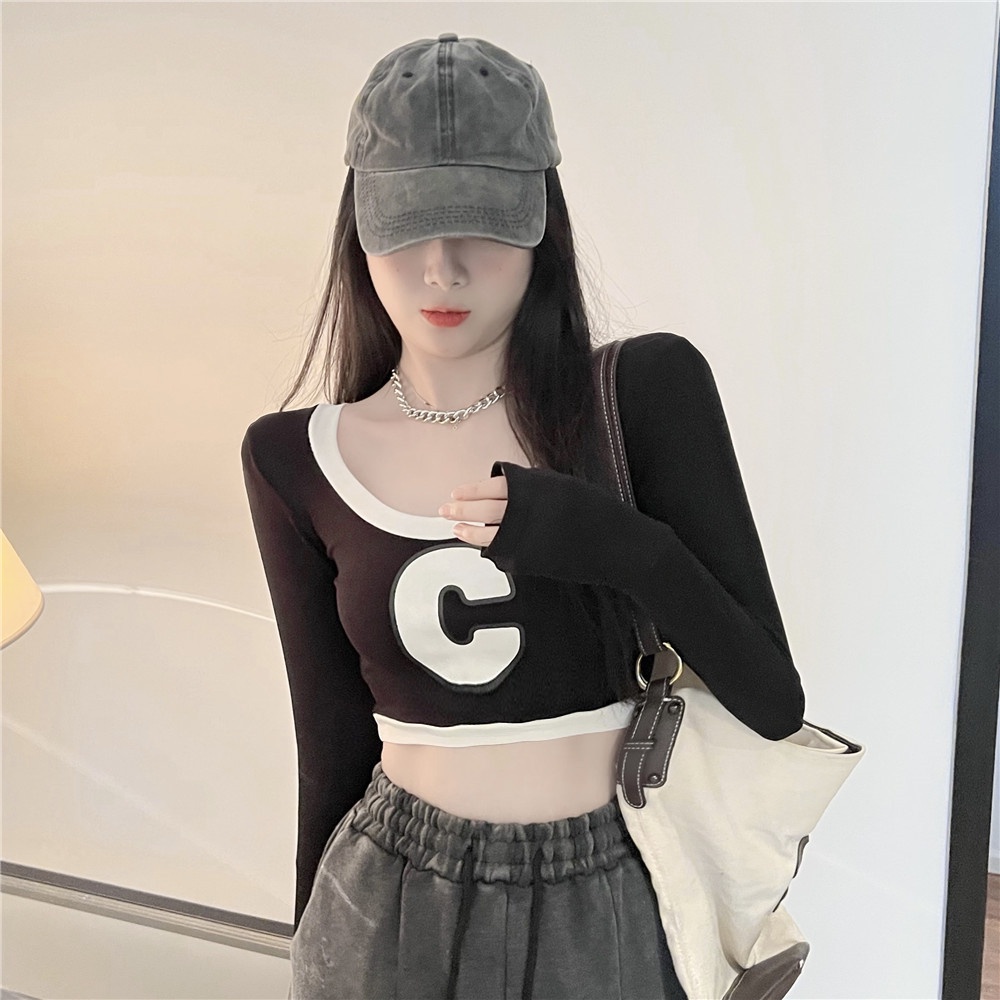 Enjoy Freedom Áo Thun Dài Tay In Chữ Thiết Kế Mới Quyến Rũ Thời Trang Theo Phong Cách Hàn Quốc Cho Nữ áo croptop