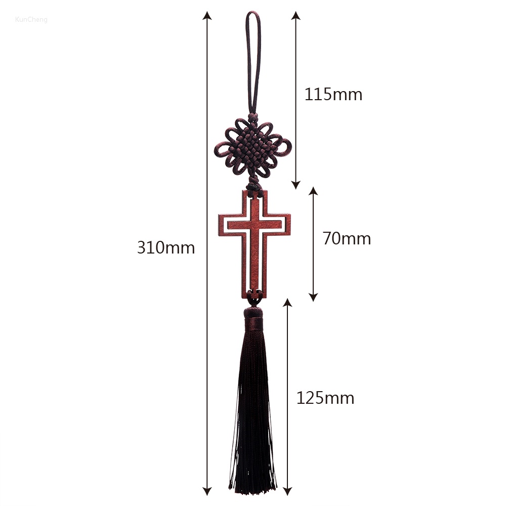 Phụ Kiện Treo Trang Trí Nội Thất Xe Hơi Bằng Gỗ Hình Chúa Jesus Thánh Giá Độc Đáo