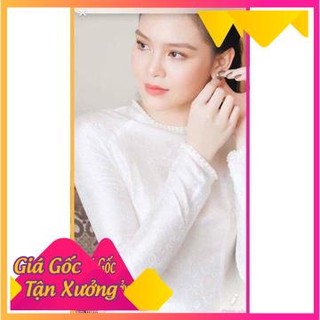 Áo dài cô dâu gấm tơ đẹp (kèm quần + mấn đội đầu)