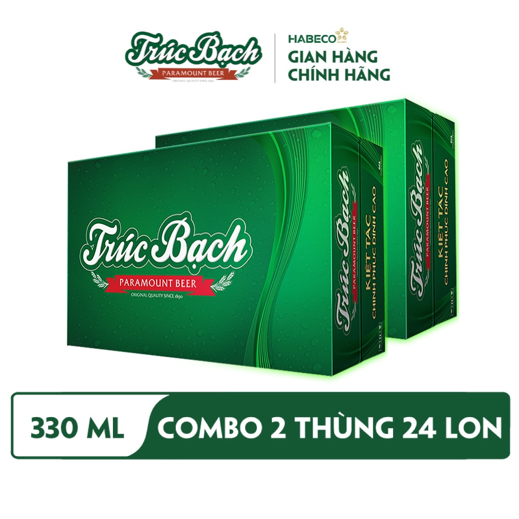 COMBO 2 Thùng 24 lon Bia Trúc Bạch – HABECO (330ml/lon)