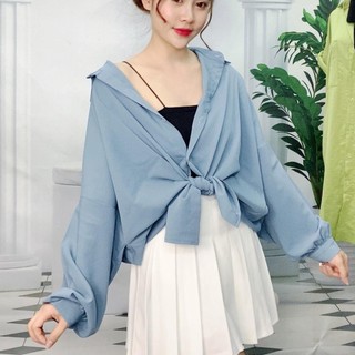 Áo sơ mi lụa cổ đức tay bồng dáng dài cách điệu phong cách đơn giản siêu Hot lavusa