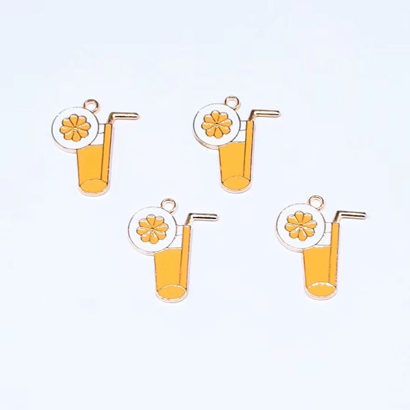 Bộ 4 Mặt Dây Chuyền Hợp Kim Tráng Men Nhiều Màu Sắc Dùng Làm Trang Sức DIY