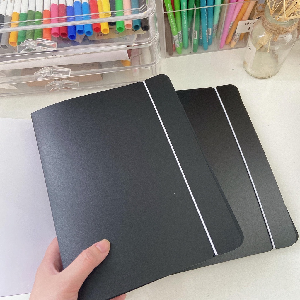 BÌA BINDER SỔ CÒNG SIZE A5 CỨNG ĐEN CÓ THỂ THÊM GIẤY KLONG