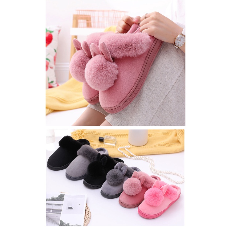 Dép Bông Đi Trong Nhà 196 Prowow Tai Dài Giữ Ấm Cho Cặp Đôi