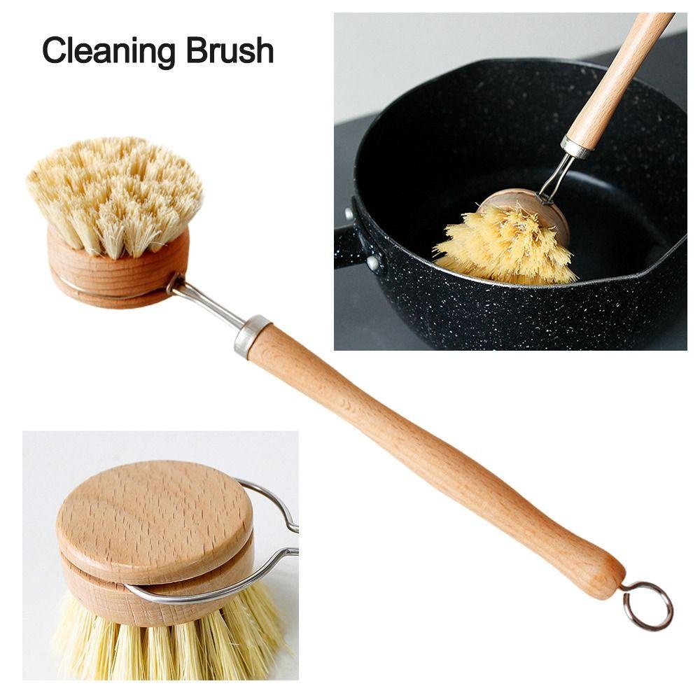 BTLIMER Cọ Rửa Chén Dĩa Bằng Gỗ Có Móc Treo Tiện Dụng Cho Nhà Bếp