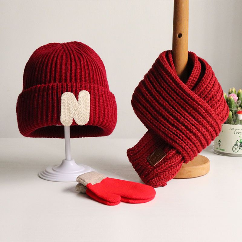 Set Mũ Len + Găng Tay + Khăn Choàng + Găng Tay Giữ Ấm Mùa Thu