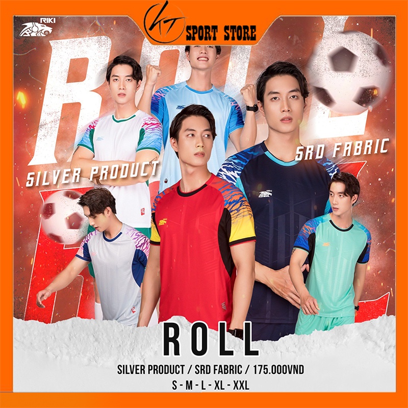 Quần áo bóng đá Riki Silver Roll - Bộ đồ đá banh không logo Chất liệu vải mè cao cấp, thấm hút và co giãn tốt