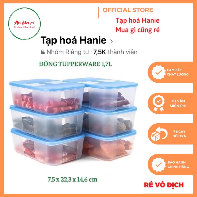 SET 6 HỘP TUPPERWARE NGĂN ĐÔNG 1,7L SẴN