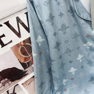 Bộ mặc nhà lụa vân Sam luxury, pijama lụa dài tay cao cấp
