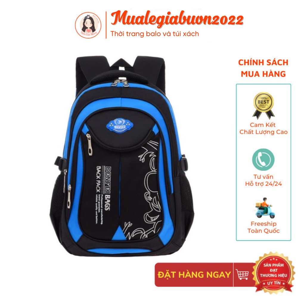Balo học sinh siêu nhẹ ⚡ GIÁ SỐC ⚡ Cặp sách chống thấm nước cao cấp, nhiều ngăn rộng rãi BALO-815