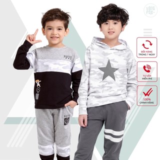 Bộ nỉ bé trai size đại  - bộ nỉ da cá cho bé phối màu 10 - 38 kg
