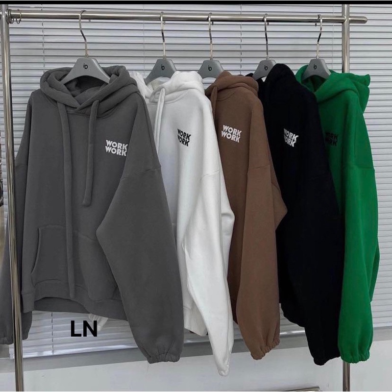 Áo hoodie WORK mũ 2 lớp TH6