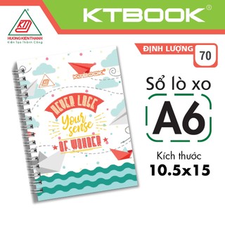 Số tay lò xo bìa cứng A6 KTBOOK 100 trang size A6 (1 cuốn/gói)