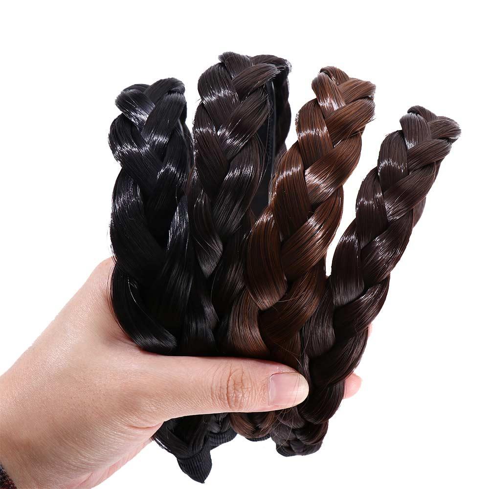 Băng Đô Rửa Mặt Giả Thắt Bím Xương Cá Thiết Kế Đơn Giản Ngọt Ngào Cho Nữ