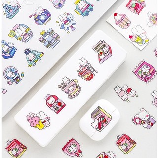 Sticker gói 40 miếng dán cute - Rosy Posy - Gói nhãn dán trang trí sổ tay bullet journal M884