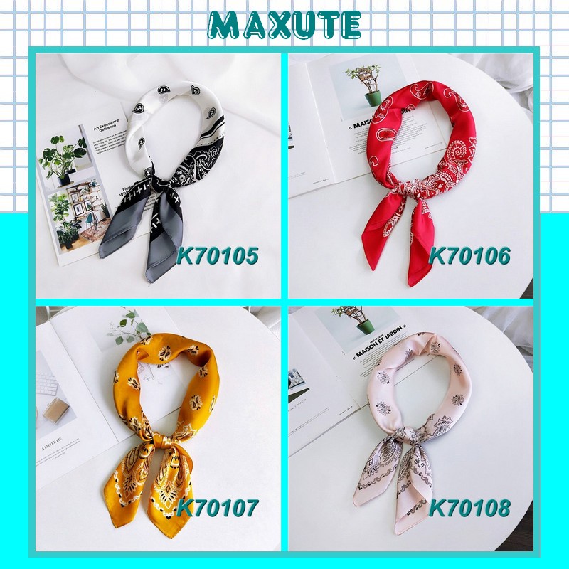 Khăn Lụa Vuông Quàng Cổ Turban Bandana 70x70 cm K70101