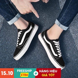 Giày nam nữ vans đen kẻ trắng giày thể thao vans old shool bản cao cấp