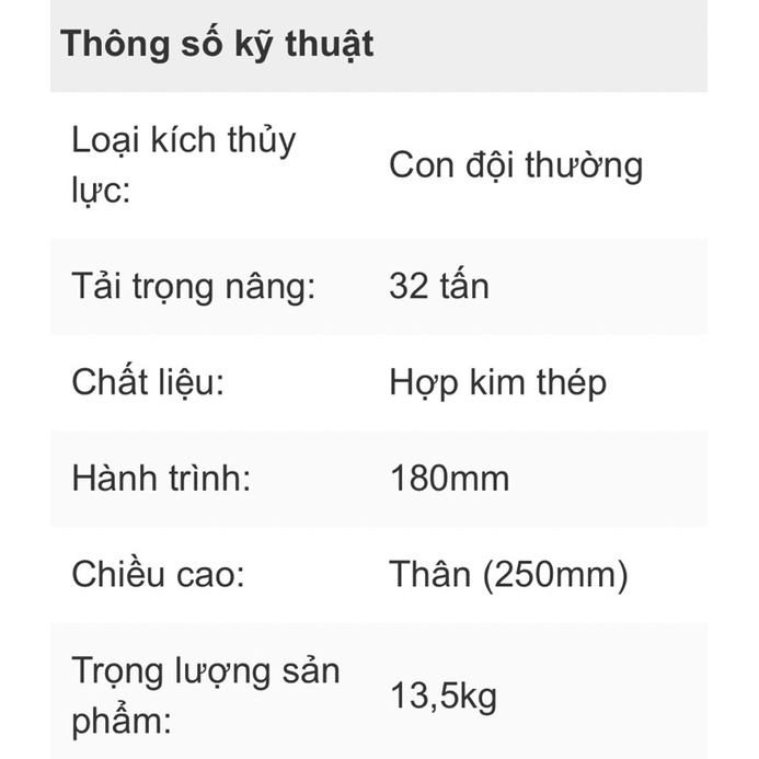 Kích Thuỷ Lực Loại Tốt 32 Tấn