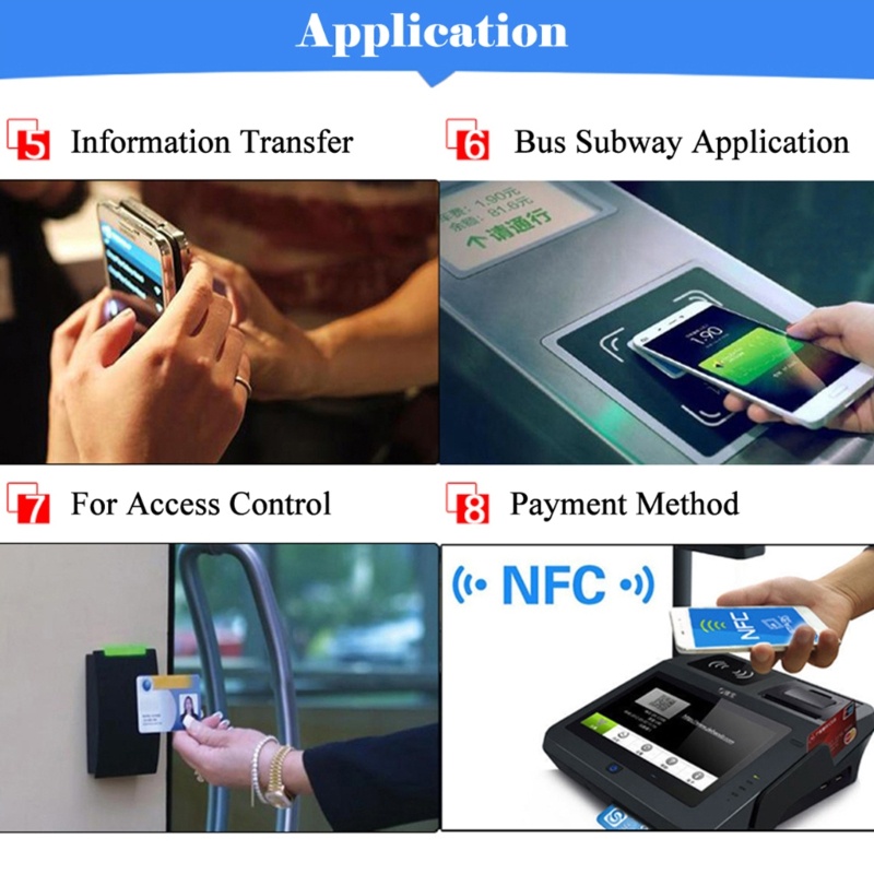 Set 5 Nhãn Dán NFC RFID 14443A 13 56MHz 144Bytes Màu Trắng NFC Chất Lượng Cao