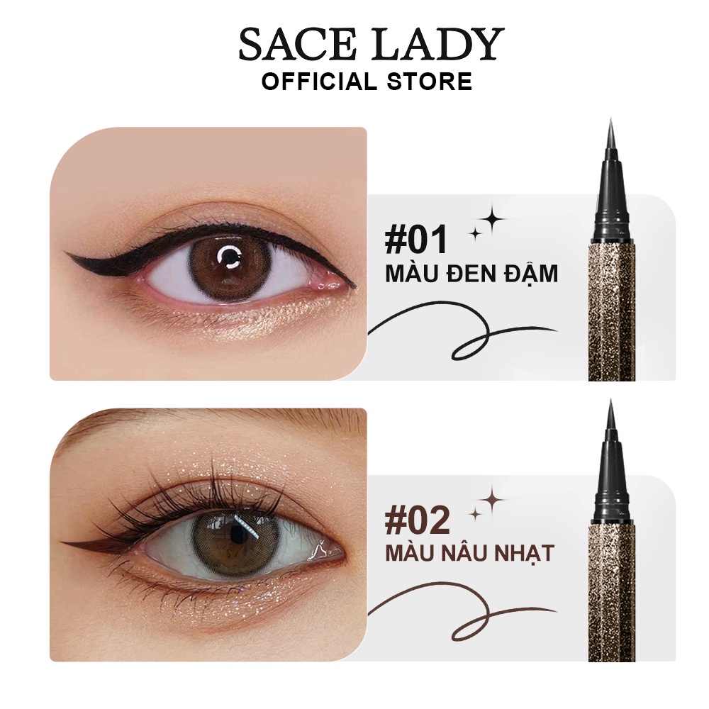 Kẻ mắt SACE LADY chống nhòe lâu trôi nhanh khô 1.2ml trang điểm mắt