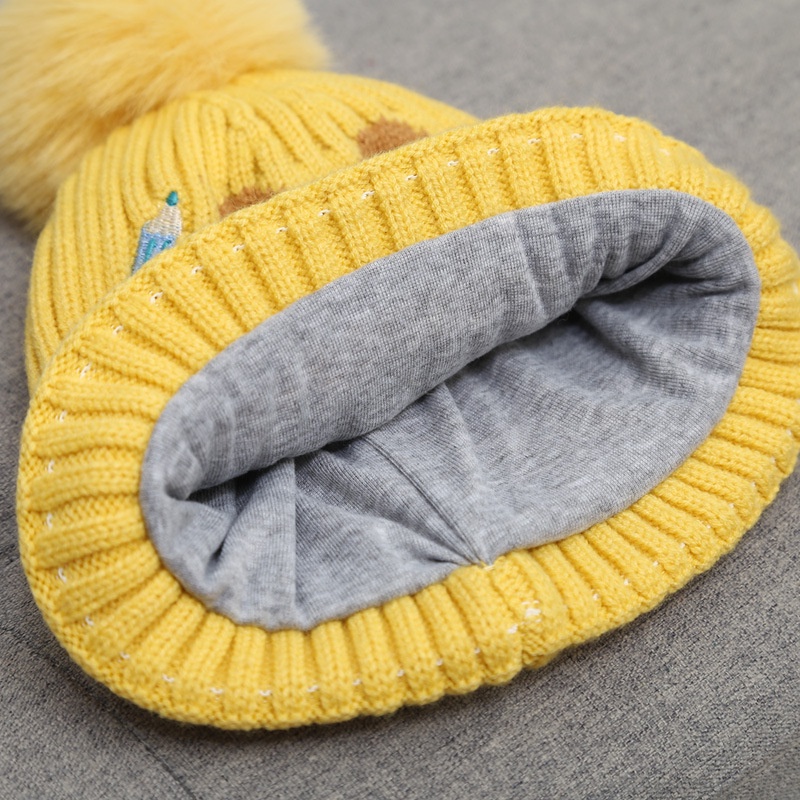 Set Mũ Len + Khăn Choàng Cổ Giữ Ấm Mùa Thu Đông Cho Bé Trai, Bé Gái