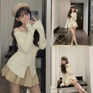 Áo len kiểu ms.1940 áo trễ vai, dáng ôm dài, chất len dày dặn, dễ phối