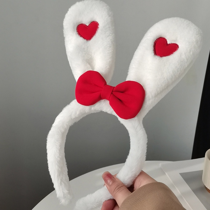 Băng Đô Tai Thỏ Thêu Hình Trái Tim Dễ Thương Dành Cho Trẻ Em Hóa Trang Tiệc Phục Sinh